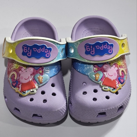 Peppa Pig Crocs Purple Baby Toddler Girl Size 4 Unisex-Child Classic PeppaPig - Picture 2 of 9